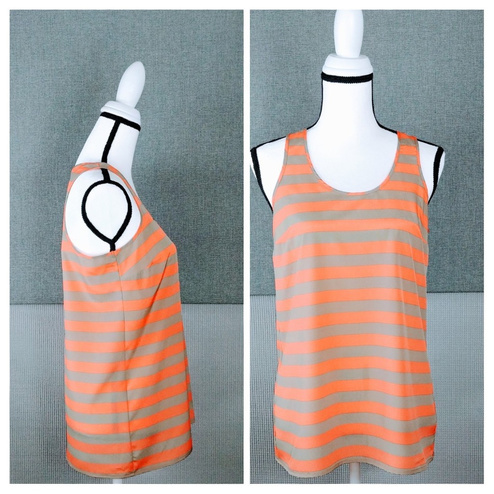 The Limited Outback Red Orange Tan Striped Tank Top Size Small